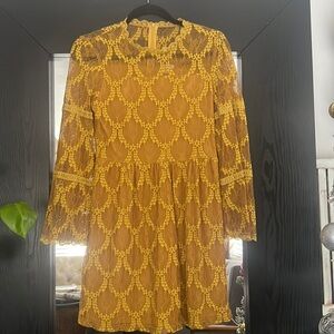 Mustard Yellow Lace Dress